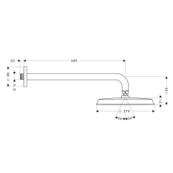 Bild von HANSGROHE Raindance Classic 240 Air 1jet Kopfbrause mit Brausearm 390 mm,  27424000