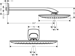 Bild von HANSGROHE PuraVida 400 Air 1jet Kopfbrause mit Brausearm 390 mm,  27437000