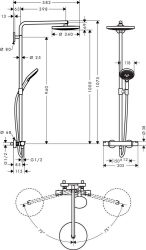 Bild von HANSGROHE Raindance Select S 240 2jet Showerpipe,  27129000