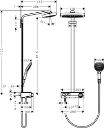 Bild von HANSGROHE Raindance Select E 300 3jet ST Showerpipe,  27127000