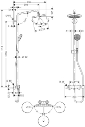 Bild von HANSGROHE Croma 220 Air 1jet Showerpipe,  27185000