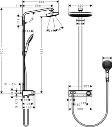 Bild von HANSGROHE Raindance Select E 300 2jet ST Showerpipe,  27126000