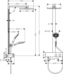 Bild von HANSGROHE Raindance E 300 1jet Showerpipe 350 ST EcoSmart 9 l/min,  27362000