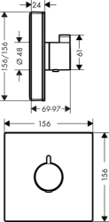 Bild von HANSGROHE ShowerSelect Glas Thermostat Highflow Unterputz,  15734400