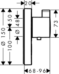 Bild von HANSGROHE ShowerSelect S Thermostat Highflow Unterputz für 1 Verbraucher und einen zusätzlichen Abgang,  15742000