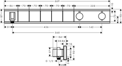 Bild von HANSGROHE Fertigset Unterputz für 5 Verbraucher,  15358400