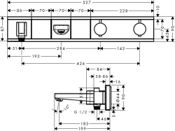 Bild von HANSGROHE Fertigset Unterputz für 2 Verbraucher Wanne,  15359400