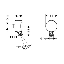 Bild von HANSGROHE Fixfit S Schlauchanschluss mit Rückflussverhinderer und Kugelgelenk,  27506000