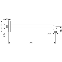 Bild von HANSGROHE Brausearm 389 mm,  27413000