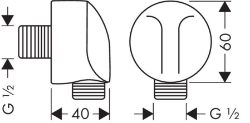 Bild von HANSGROHE Fixfit E Schlauchanschluss mit Rückflussverhinderer,  27458000