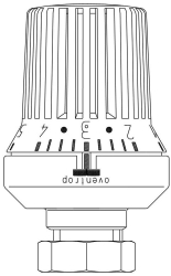 Bild von OVENTROP Thermostat „Uni XH“ 7-28 °C, 0 * 1-5, Flüssig-Fühler, weiß, mit Nullstellung, Art.Nr. : 1011365