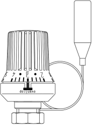 Bild von OVENTROP Thermostat „Uni XH“ 7-28 °C, 0 * 1-5, Fernfühler 5 m, weiß, Art.Nr. : 1011566