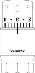 Bild von OVENTROP Thermostat „Uni SH“ 7-28 °C, 0 * 1-5, Flüssig-Fühler, weiß/verchromt, Art.Nr. : 1012065