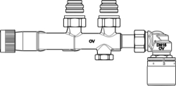 Bild von OVENTROP Anschlussarmatur"Multiblock TQ- RTL", Eck, Rp 1/2 AG, mit "Q-Tech", Art.Nr. : 1184076