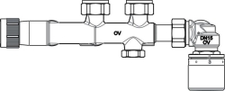 Bild von OVENTROP Anschlussarmatur „Multiblock T-RTL“ Zweirohr, mit zus. RTL-Ventil, G ¾ AG, Eck, Art.Nr. : 1184016