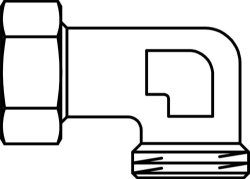 Bild von OVENTROP Winkelverschraubung G ¾ ÜM x G ¾ AG, Art.Nr. : 1189361