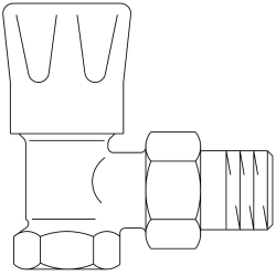 Bild von OVENTROP Handregulierventil „HRV“ DN 20, PN 10, Eck, Handregulierkopf weiß, Art.Nr. : 1191506