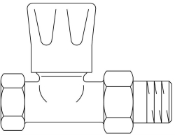 Bild von OVENTROP Handregulierventil „HRV“ DN 15, PN 10, Durchgang, verkürztes Baumaß, Art.Nr. : 1194604