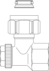 Bild von OVENTROP Rücklaufverschraubung „Combi 3“ G ¾ ÜM x G ¾ AG, für Ventil-HK, Art.Nr. : 1016569