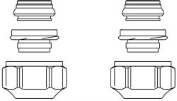 Bild von OVENTROP Klemmringverschraubung „Ofix CEP“ 2-fach für G ¾ AG, 15 mm, für Cu-, Präz., Edelstahlrohr, weichd., Art.Nr. : 1016843