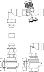 Bild von OVENTROP OVENTROP-Wärmemengenzähler-Anschluss-Set mit Cocon QTZ 180-1300 l/h, Eck, Art.Nr. : 1404882