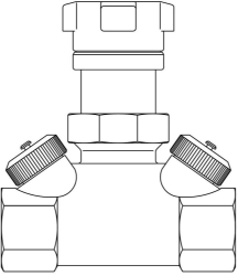 Bild von OVENTROP Strangabsperrventil „Hycocon ATZ“ DN 15, Rp ½ IG, mit Mess- und Entleerungsventil, Art.Nr. : 1067304