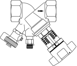 Bild von OVENTROP Strangregulierventil „Hydrocontrol VTR“ DN 40, mit 1 Messventil und 1 Kugelhahn, Rg, Art.Nr. : 1060312