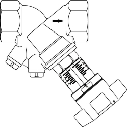 Bild von OVENTROP Strangregulierventil „Hydrocontrol VTR“ DN 15, mit Blindstopfen, Rotguss, Art.Nr. : 1060104