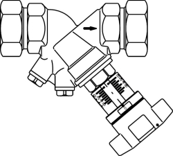 Bild von OVENTROP Strangregulierventil „Hydrocontrol VTR“ DN 20, mit Blindstopfen, Rotguss, Art.Nr. : 1060506