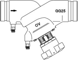 Bild von OVENTROP Strangregulierventil „Hydrocontrol VGC“ DN 80 Rollnut-Anschluss 88,9 mm, PN 25, GG25, Art.Nr. : 1063052