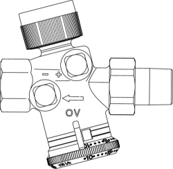 Bild von OVENTROP Regulierventil „Cocon QTZ“ ohne Messventile Eingang: Verschr., Ausgang: IG, DN 15, 150-1050 l/h, Art.Nr. : 1145704