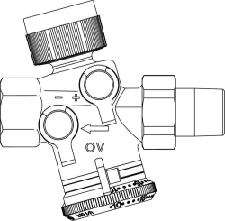 Bild von OVENTROP Regulierventil „Cocon QTZ“ mit Messventilen Eingang: Verschr., Ausgang: IG, DN 15, 30-210 l/h, Art.Nr. : 1146004