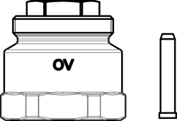 Bild von OVENTROP Adapter mit Spindel für „Cocon QTZ“, Verlängerung = 25 mm, Art.Nr. : 1149190