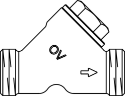 Bild von OVENTROP Schmutzfänger für „Flypass 4TZ“ beids. AG, ohne ÜM, mit Doppelsieb 250 µm, PN 25, DN 15, Art.Nr. : 1141004