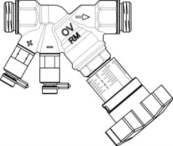 Bild von OVENTROP Strangregulierventil „Hydrocontrol MTR“ mit integrierter Messblende, DN 15 HF, beidseitig G 3/4 AG, flachdichtend, Art.Nr. : 1061904