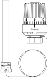 Bild von OVENTROP Temperaturregler mit Tauchfühler 40 - 70 °C, Kapillarrohr 2 m, Anschluss G ½, Art.Nr. : 1140562
