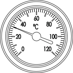 Bild von OVENTROP Thermometer für „Regumat“ und „Regusol“ DN 20, blau, Art.Nr. : 1351701