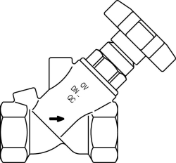 Bild von OVENTROP Freistromventil „Aquastrom F“ IG/IG DN 40, Rp 1 1/2 x Rp 1 1/2, ohne Entleerung, Rotguss, Art.Nr. : 4200812