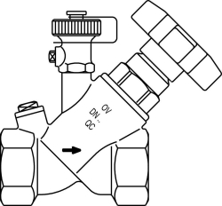 Bild von OVENTROP Freistromventil „Aquastrom F“ IG/IG DN 20, Rp  3/4 x Rp  3/4, mit Entleerung, Rotguss, Art.Nr. : 4201206