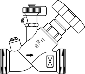 Bild von OVENTROP Freistromventil „Aquastrom F“ AG/AG DN 15, G  3/4 x G  3/4, mit Entleerung, Rotguss, Art.Nr. : 4202204