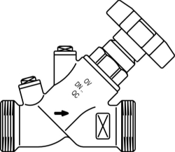 Bild von OVENTROP KFR-Ventil „Aquastrom KFR“ AG/AG DN 25, G 1 1/4 x G 1 1/4, ohne Entl., Rg, Art.Nr. : 4207808