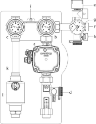 Bild von OVENTROP Station „Regusol LH-130" mit Grundfos UPM 3, 2-14 l/min., DN20, Art.Nr. : 1360573