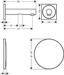 Bild von AXOR Uno Elektronik-Waschtischmischer Unterputz für Wandmontage 160, Art.Nr. 45110000