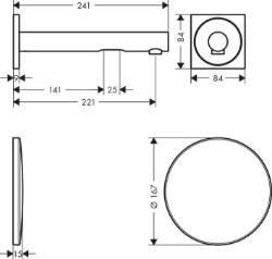 Bild von AXOR Uno Elektronik-Waschtischmischer Unterputz für Wandmontage 220, Art.Nr. 45111000