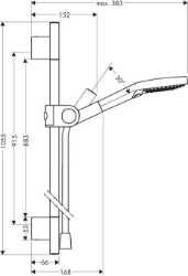 Bild von AXOR Uno AXOR Uno Brauseset 0,90 m mit Handbrause 120 3jet, Art.Nr. 27987000