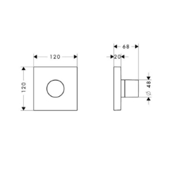 Bild von AXOR ShowerCollection Trio/ Quattro Ab- und Umstellventil 120/120 Square Unterputz, Art.Nr. 10932000