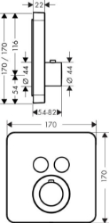 Bild von AXOR ShowerSelect ShowerSelect Thermostat Softcube für 2 Verbraucher Unterputz, Art.Nr. 36707000