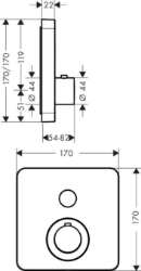 Bild von AXOR ShowerSelect ShowerSelect Thermostat Softcube für 1 Verbraucher Unterputz, Art.Nr. 36705000