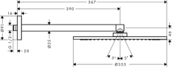 Bild von AXOR ShowerSolutions Kopfbrause 350 1jet mit Brausearm, Art.Nr. 26034000