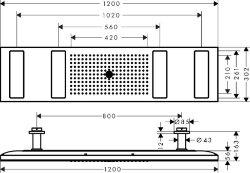 Bild von AXOR ShowerSolutions ShowerHeaven 1200/300 4jet mit Beleuchtung 2700 K, Art.Nr. 10628000